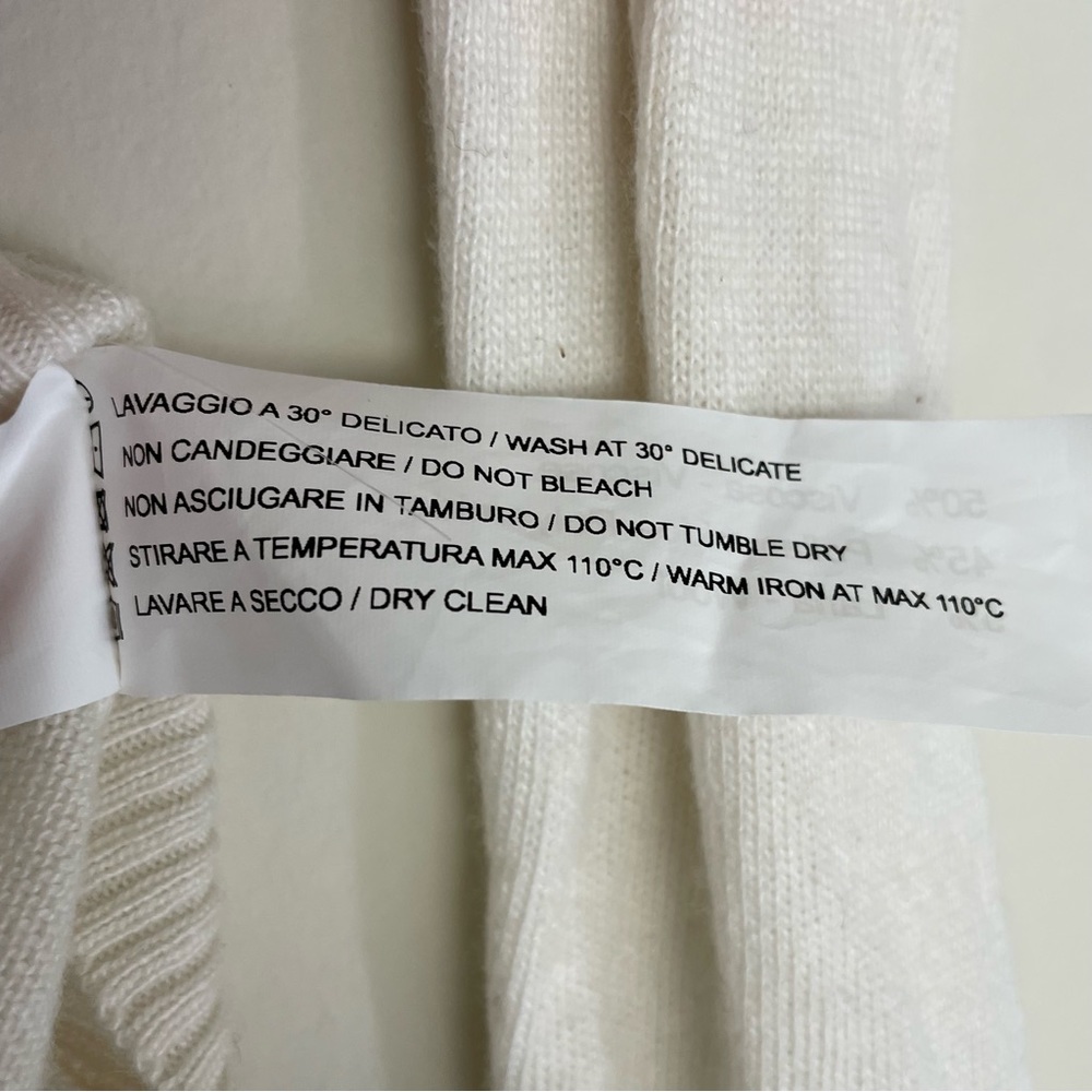 Subdued Made in Italy Rainbow Cream Long Sleeve Crew Neck Sweater Womens Size S - Picture 7 of 7